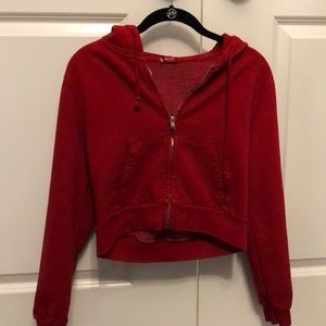 Brandy Melville red cropped hoodie